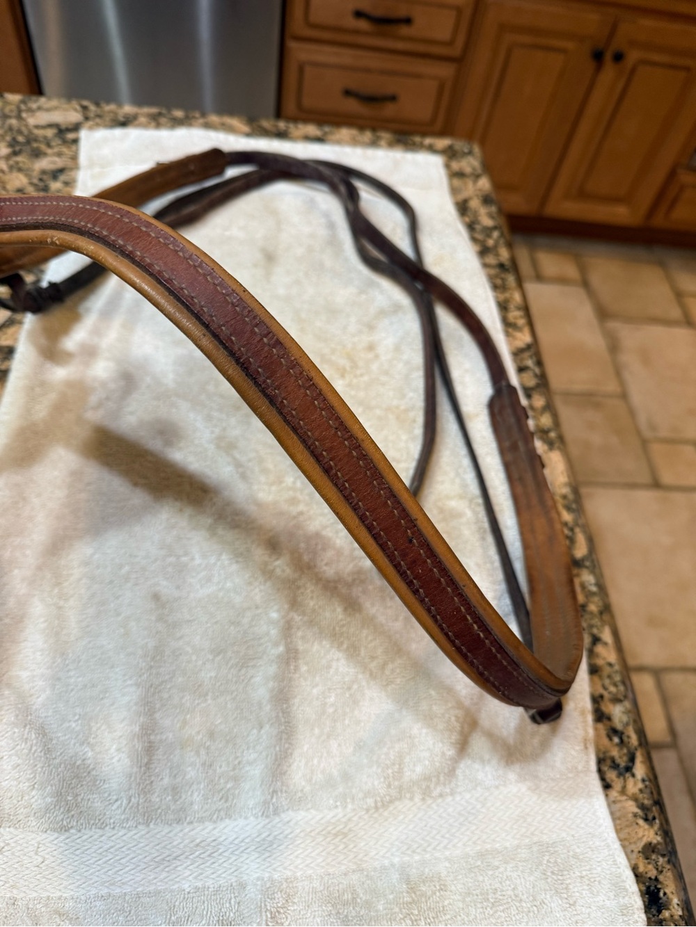 Brown Leather Equestrian multi discipline chest driving harness strap buckled